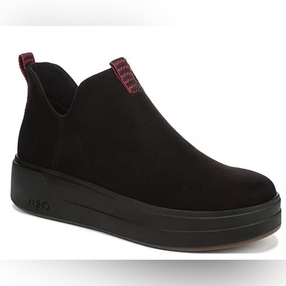 Ryka Women's Black and Pink Slip-On Sneakers